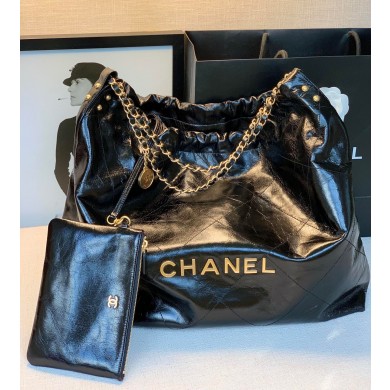 AAAAA Imitation Chanel Original Oil Wax Leather Calfskin Cable Shopping Bag A67088 Black JK2974Sy67