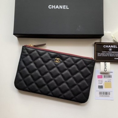 Best 1:1 CHANEL 19 Caviar Original Leather Carry on bag AP1060 black JK3237OR71