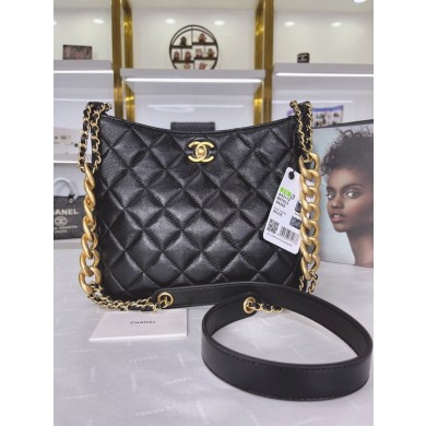 Best 1:1 Chanel Calfskin Shoulder Bag AS3112 black JK2612eT55