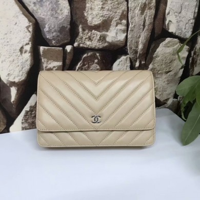 Best 1:1 Chanel Classic Flap Bags Camel Original Sheepskin Leather 33815 Silver JK5897eT55