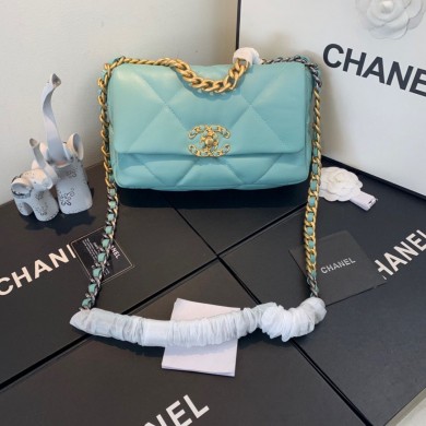 Best CHANEL 19 Flap Bag AS1160 AS1161 AS1162 Blue Sky JK3158Ml87