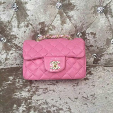 Best Chanel Classic MINI Flap Bag Sheepskin Leather A1115 Pink JK833kr25