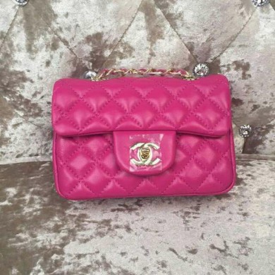 Best Quality Chanel Classic MINI Flap Bag Sheepskin Leather A1115 Rose JK830xb51