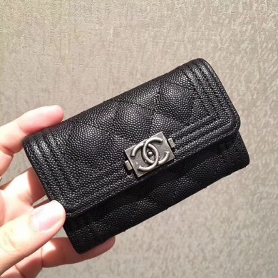 BOY CHANEL Card Holder A80603 Black JK1407dE28