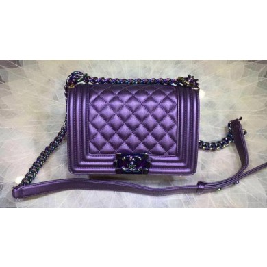 Boy Chanel Flap Shoulder Bag Original Sheepskin Leather A67085 Violet JK426dV68