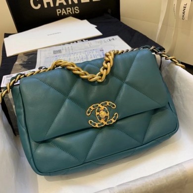 Chanel 19 flap bag AS1160 drak green JK3712oJ62