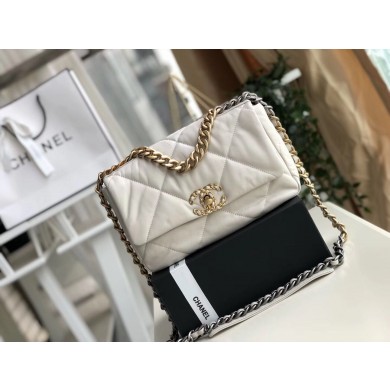 Chanel 19 flap bag AS1160 White JK4476Zf62