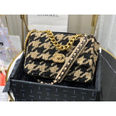 CHANEL 19 Flap Bag AS1161 Black&apricot JK4376KX22