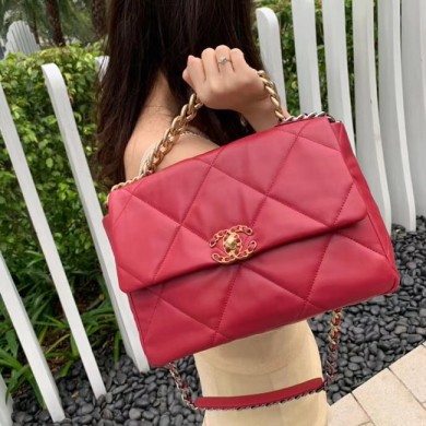 Chanel 19 flap bag AS1161 red JK4412TV86