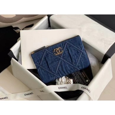 Chanel 19 small carry on bag AP1059 blue JK3945qB82