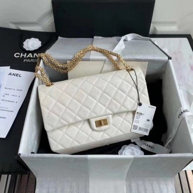 Chanel 2.55 Calfskin Flap Bag A37587 white JK3869Lo54