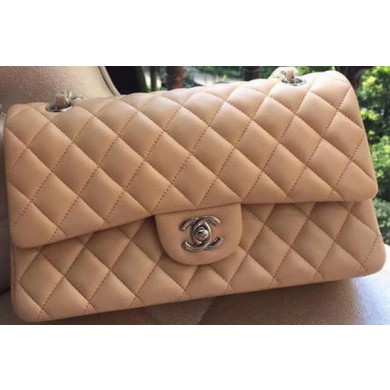 Chanel 2.55 Series Flap Bag Apricot Original Leather A01112 Silver JK666vK93