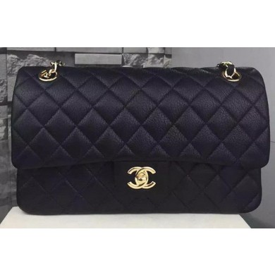 Chanel 2.55 Series Flap Bag Deerskin Leather A1112 Black JK501yx89