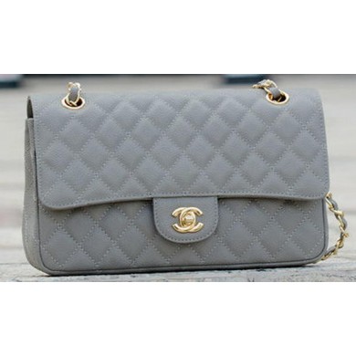 Chanel 2.55 Series Flap Bag Grey Cannage Pattern A1112 Gold JK571vj67