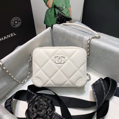 CHANEL 2020 New Style Original Leather Ball Grain Bag AP1132 White JK4226sp14