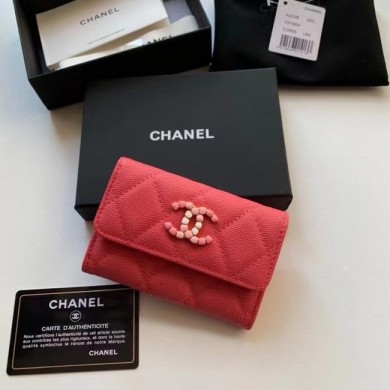 Chanel card holder Calfskin AP2038 red JK1147qM91