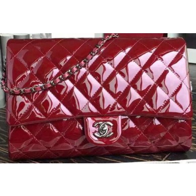 Chanel Classic Flap Bag Patent Leather A66465 Burgundy JK638yj81