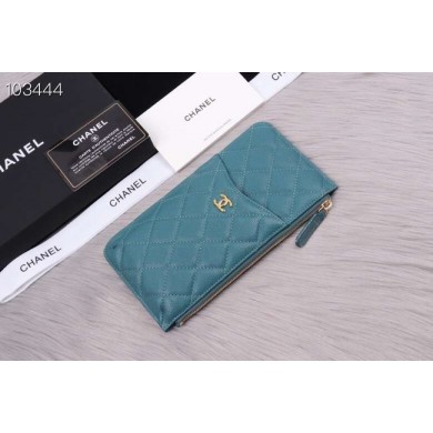 Chanel classic pouch Grained Calfskin& Gold-Tone Metal A84402 sky blue JK1337kC27