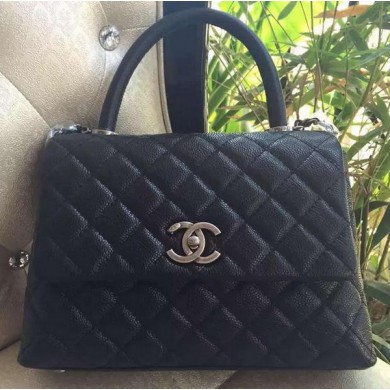 Chanel Classic Top Handle Bag Original Cannage Pattern A95169 Black JK461Av26