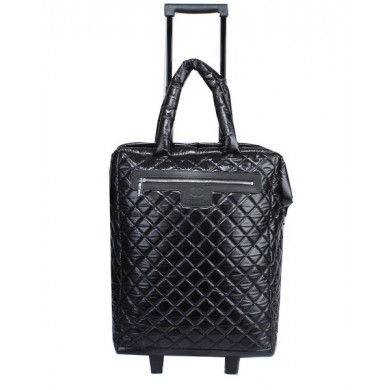 Chanel CoCo Cocoon Quilted Nylon Trolley Case A90184 Black JK936vj67