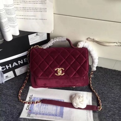 Chanel flap bag Calfskin & Gold-Tone 69878 Burgundy suede JK4884vX33