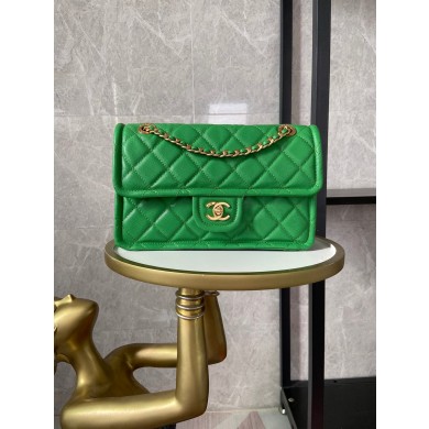 Chanel flap bag Grained Calfskin AS2357 green JK3381Zf62