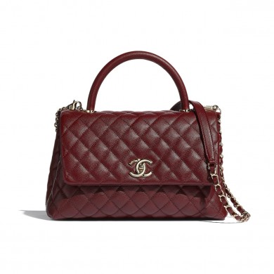 Chanel flap bag with top handle A92991 Burgundy JK3760Pf97