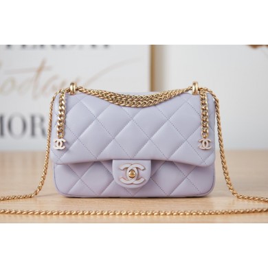 Chanel Flap Lambskin small Shoulder Bag AS3114 Lavender JK2720hi67