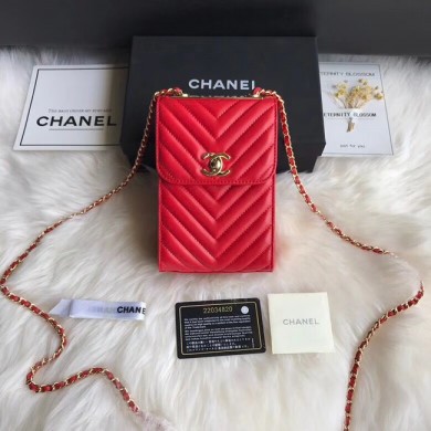 Chanel Flap Original Mobile phone bag 55698 red JK5108CC86