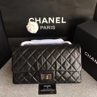 Chanel Flap Shoulder Bag Black Original Calfskin Leather 277 Silver JK5293VF54