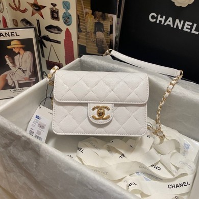 Chanel Flap Shoulder Bag Grained Calfskin AS3002 white JK2849xh67