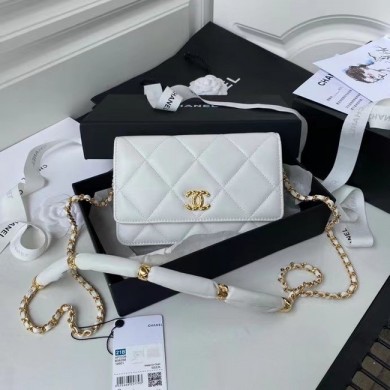 Chanel Flap Shoulder Bag mini Original leather AS2755 white JK3139Lo54