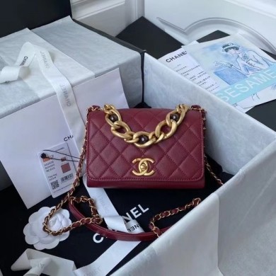 Chanel Flap Shoulder Bag Original leather AS2638 Wine JK3146bm74