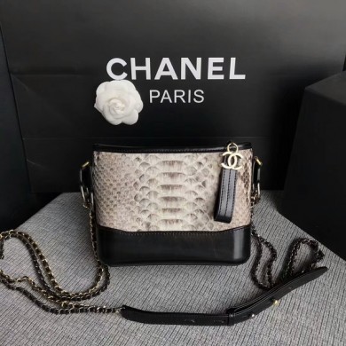 Chanel Gabrielle Mini Shoulder Bag Original Python Leather 8122A White JK5405qB82