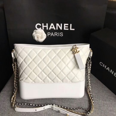 Chanel Gabrielle Shoulder Bag Original Calfskin Leather A93842 White JK5596Yv36