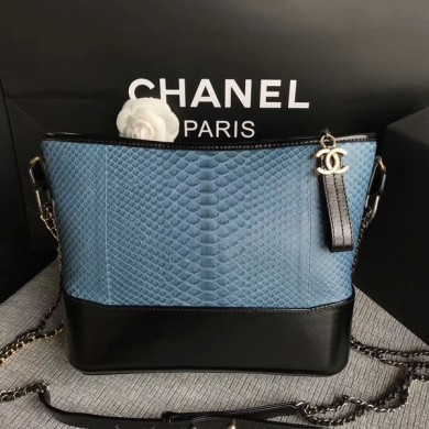 Chanel Gabrielle Shoulder Bag Original Python Leather A93842 Skyblue JK5411Xp72