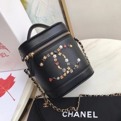 Chanel Lambskin Crystal Calfskin & Gold-Tone Metal AS1882 black JK3599XW58