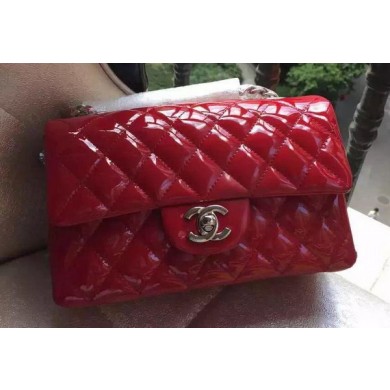 Chanel mini Classic Flap Bag Original Patent A1116 Red JK172Gp37