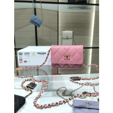 Chanel mini leather Shoulder Bag AP2444 pink JK2930uU16