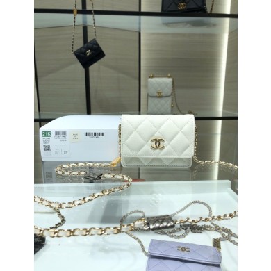 Chanel mini leather Shoulder Bag AP2444 white JK2926hk64