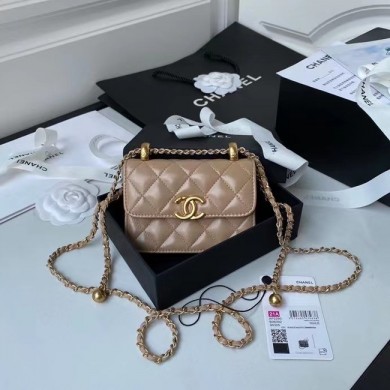 CHANEL mini wallet on chain AP2290 brown JK3212rf73