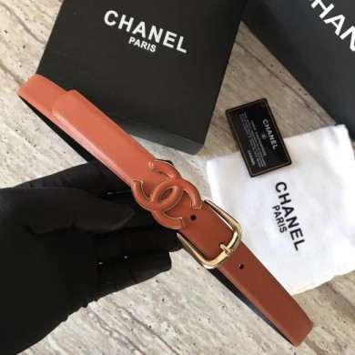 Chanel Original Calf leather Belt 56989 Camel JK666Av26