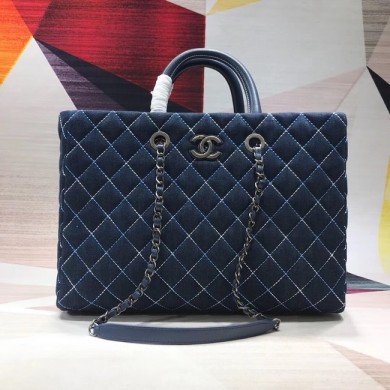 Chanel Original large shopping bag Grained Calfskin A98127 blue JK4638HW50