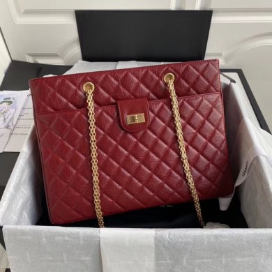 Chanel Original Lather Shopping bag AS6611 red JK3667fr81