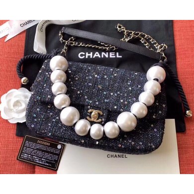 Chanel Original Pearl Shoulder Strap Bag A1112 Black JK4408EW67