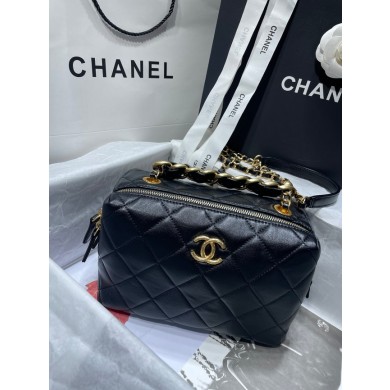 Chanel Sheepskin AS1267 Gold-Tone Metal black JK2822Av26