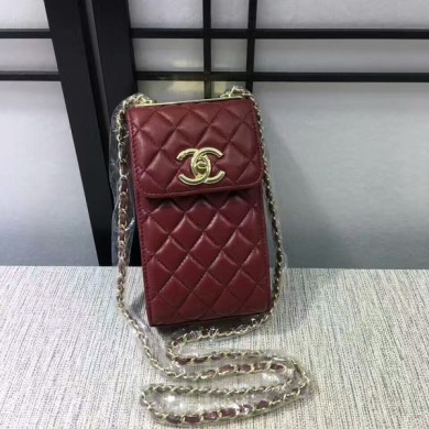 Chanel Sheepskin Leather Shoulder Bag 84074 Dark Red JK5881Gw67