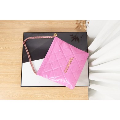 Chanel SHOPPING BAG Calfskin & Gold-Tone Meta AS3261 rose JK2908zd34