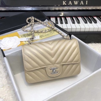 Chanel Small Classic Handbag Grained Calfskin & silver-Tone Metal A69900 gold JK5064Yr55