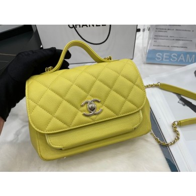 Chanel small flap bag Calfskin & Gold-Tone Metal A93749 lemon JK2735fo19